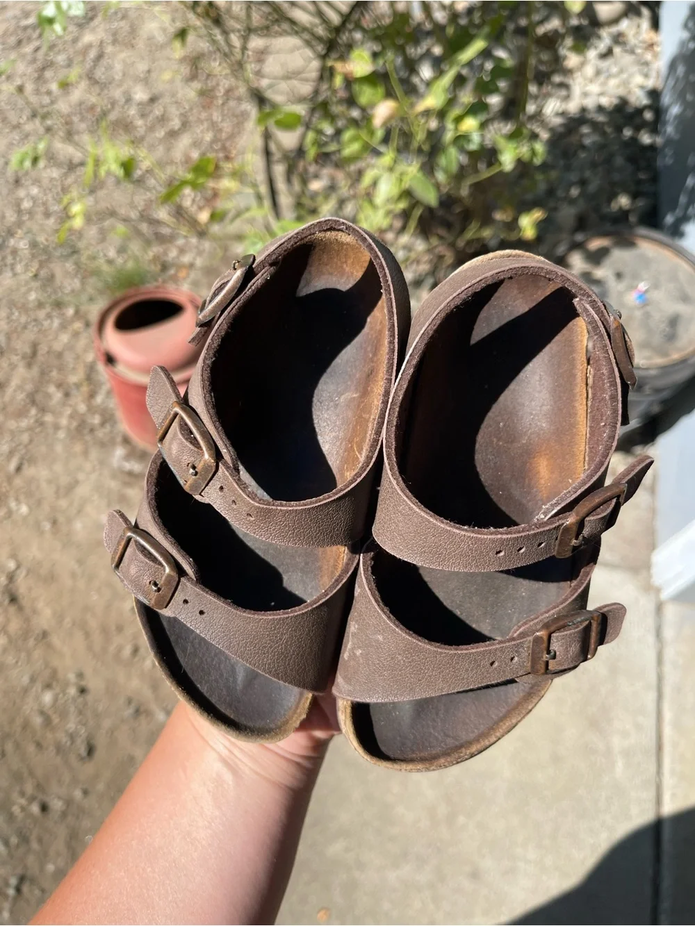 Birkenstock Kids Dark Brown Triple-Strap Sandals